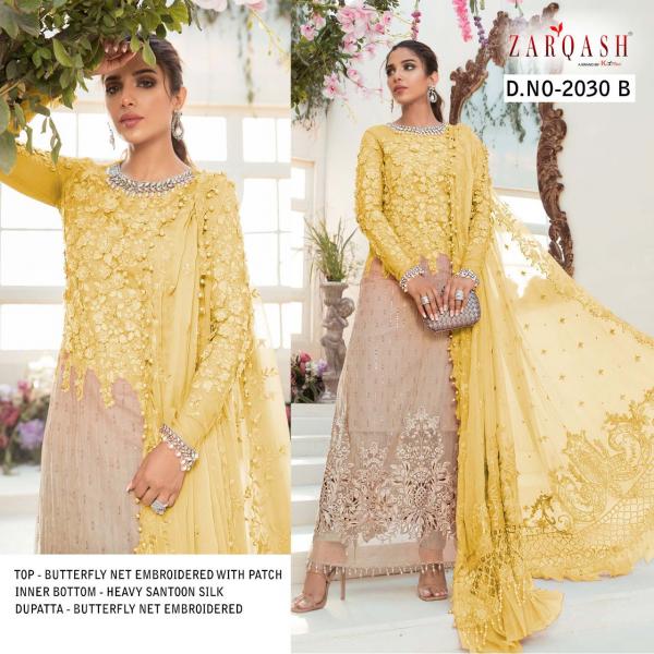 Zarqash Maria B Embroidered Fancy Wedding Wear Pakistani Salwar Suit 